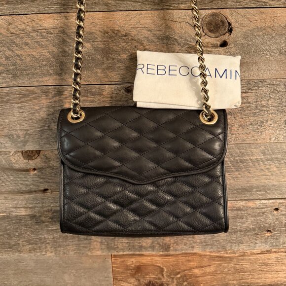 Rebecca Minkoff Black Quilted Leather Adjustable Chain Strap Crossbody bag. - Picture 5 of 10